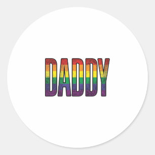 Sticker Rond T-Shirt Typographie Fierté Papa Arc-en-Ciel Vintag