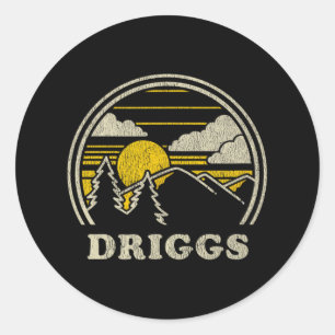 Sticker Rond T Shirt Vintage Driggs Idaho Id Randonnée Montagne