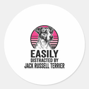 Sticker Rond T-shirt vintage Jack Russell Terrier facilement di
