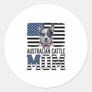 Sticker Rond T-shirt vintage patriotique Maman Australian Cattl