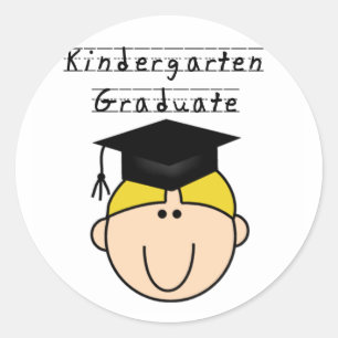 Sticker Rond T-shirts blonds de diplômé de jardin d'enfants d