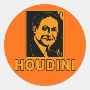 Sticker Rond T-shirts d'affiche de Harry Houdini, tasses,