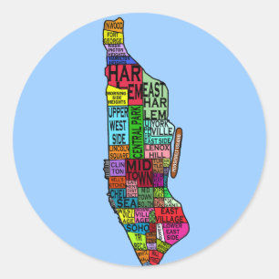 Sticker Rond T-shirts de code à couleurs de Manhattan NYC,