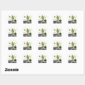 Sticker Rond T-shirts et cadeaux 4th Birthday Frog Hoppy (Feuille)