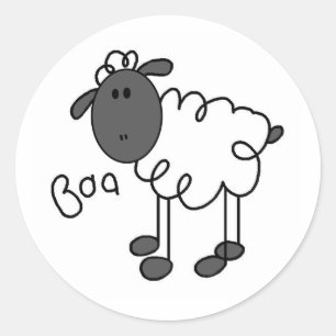 Sticker Rond T-shirts et cadeaux à motif de mouton en bonhomme