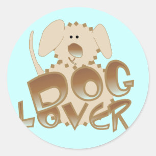 Sticker Rond T-shirts et cadeaux Amoureux de les chiens Brown