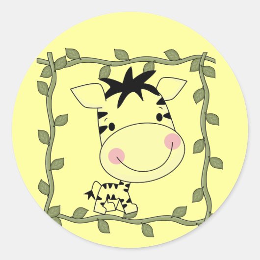 Sticker Rond T-shirts et cadeaux Baby Zebra (Devant)