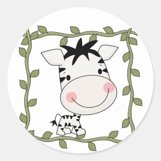 Sticker Rond T-shirts et cadeaux Baby Zebra (Devant)