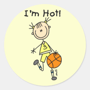 Sticker Rond T-shirts et cadeaux Basketball I'm Hot