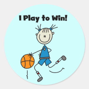 Sticker Rond T-shirts et cadeaux Basketball Jouez pour gagner