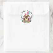 Sticker Rond T-shirts et cadeaux Beary Sweet 2e anniversaire (Sac)