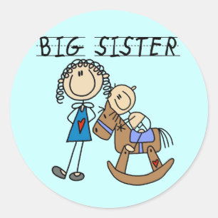 Sticker Rond T-shirts et cadeaux Big Sister Baby Brother