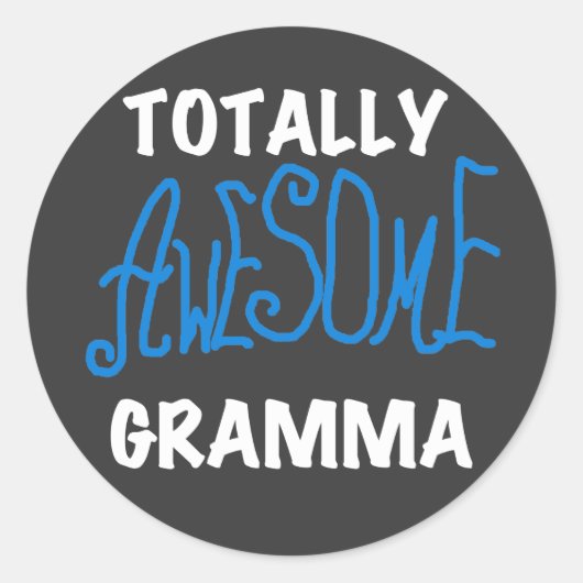 Sticker Rond T-shirts et cadeaux bleu Gramma absolument géniaux (Devant)