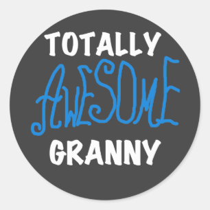 Sticker Rond T-shirts et cadeaux bleu Granny absolument géniaux