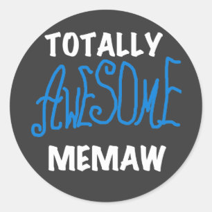 Sticker Rond T-shirts et cadeaux bleu Memaw absolument géniaux
