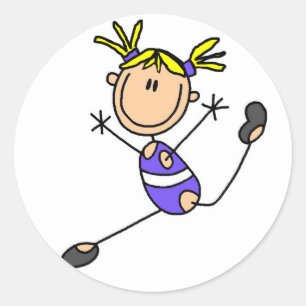 Sticker Rond T-shirts et cadeaux Blond Girl Gymnast