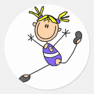 Sticker Rond T-shirts et cadeaux Blond Girl Gymnast