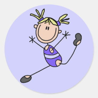 Sticker Rond T-shirts et cadeaux Blond Girl Gymnast