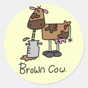 Sticker Rond T-shirts et Cadeaux Brown Cow