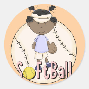 Sticker Rond T-shirts et cadeaux d'Afro-américain du base-ball