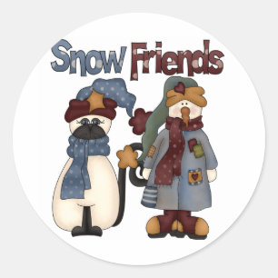 Sticker Rond T-shirts et cadeaux d'amis de neige