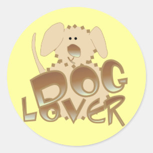 Sticker Rond T-shirts et cadeaux d'amoureux des chiens de Brown
