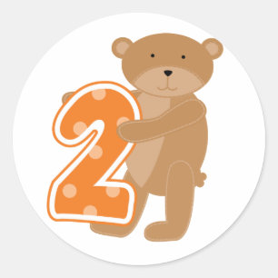 Sticker Rond T-shirts et cadeaux de 2e anniversaire de l'ours