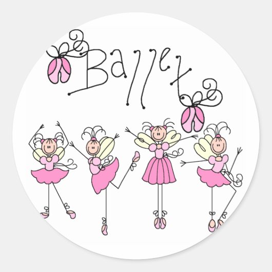 Sticker Rond T-shirts et cadeaux de ballet (Devant)