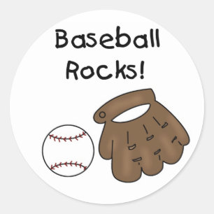 Sticker Rond T-shirts et cadeaux de Baseball Rocks