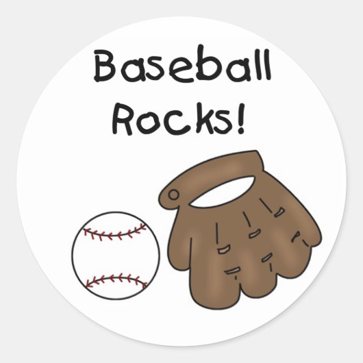 Sticker Rond T-shirts et cadeaux de Baseball Rocks (Devant)