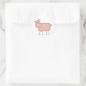 Sticker Rond T-shirts et cadeaux de cochon rose (Sac)