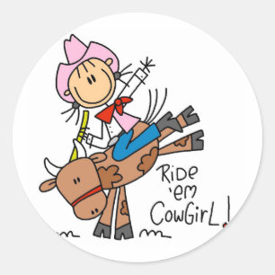 Sticker Rond T-shirts et cadeaux de cow-girl de fin de support