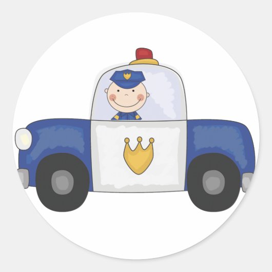 Sticker Rond T-shirts et cadeaux de croisière de police (Devant)