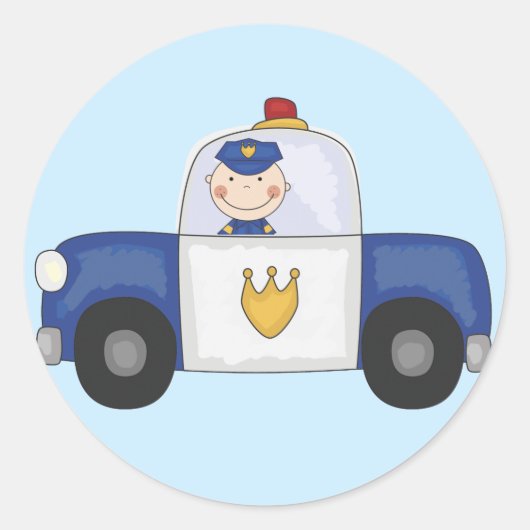 Sticker Rond T-shirts et cadeaux de croisière de police (Devant)