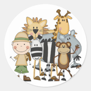 Sticker Rond T-shirts et cadeaux de garçon de safari