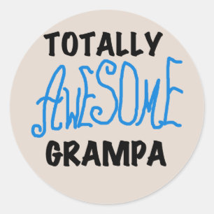 Sticker Rond T-shirts et cadeaux de Grampa bleu absolument géni