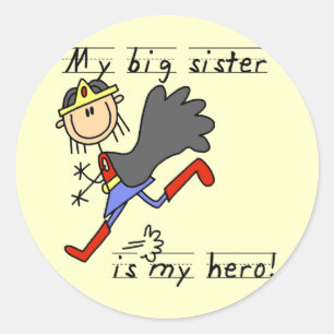 Sticker Rond T-shirts et cadeaux de grande soeur de héros
