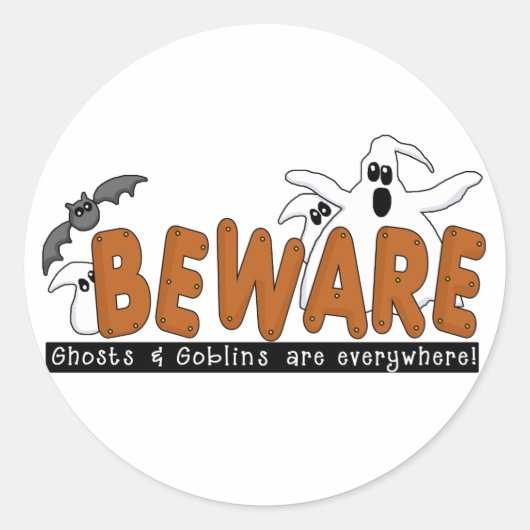 Sticker Rond T-shirts et cadeaux de Halloween (Devant)
