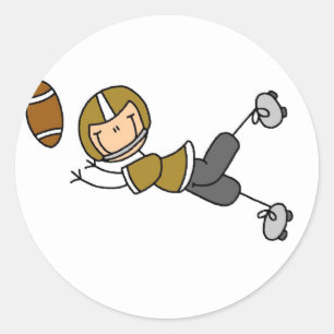 Sticker Rond T-shirts et cadeaux de joueur de football d'or