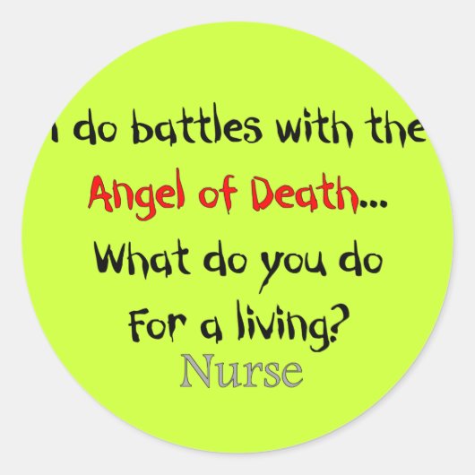 Sticker Rond T-shirts et cadeaux de l'infirmière (Devant)