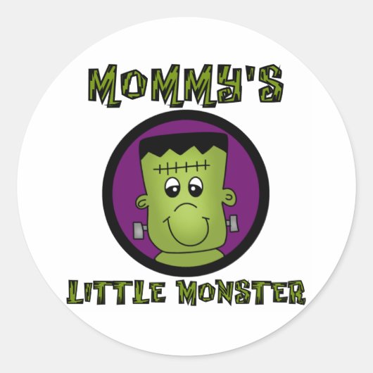 Sticker Rond T-shirts et cadeaux de maman Little Monster (Devant)