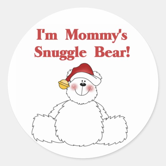 Sticker Rond T-shirts et cadeaux de maman's Snuggle Bear (Devant)
