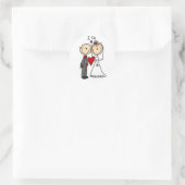 Sticker Rond T-shirts et cadeaux de mariage Couple I Do (Sac)