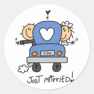 Sticker Rond T-shirts et cadeaux de mariée mariée et de chambre