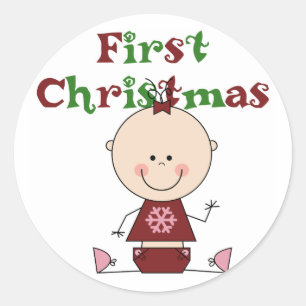 Sticker Rond T-shirts et cadeaux de Noël pour la petite fille