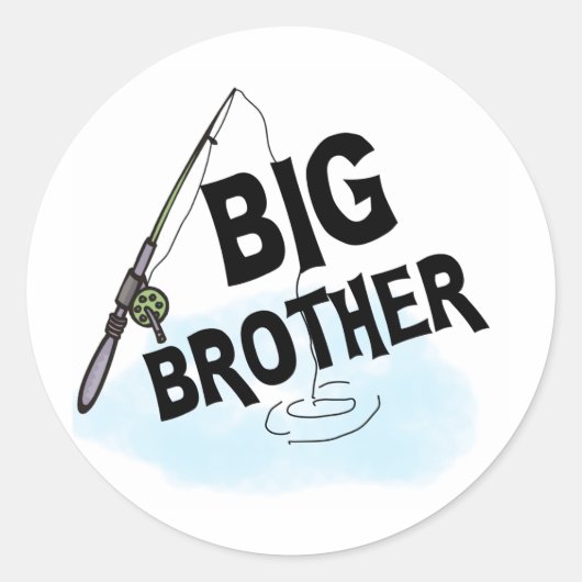 Sticker Rond T-shirts et cadeaux de pêche Big Brother (Devant)