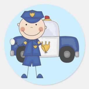 Sticker Rond T-shirts et cadeaux de policiers masculins