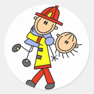 Sticker Rond T-shirts et cadeaux de pompier qui sauvent des vie