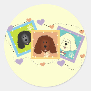 Sticker Rond T-shirts et cadeaux de portraits de chien