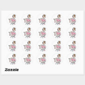 Sticker Rond T-shirts et cadeaux de serveuse (Feuille)